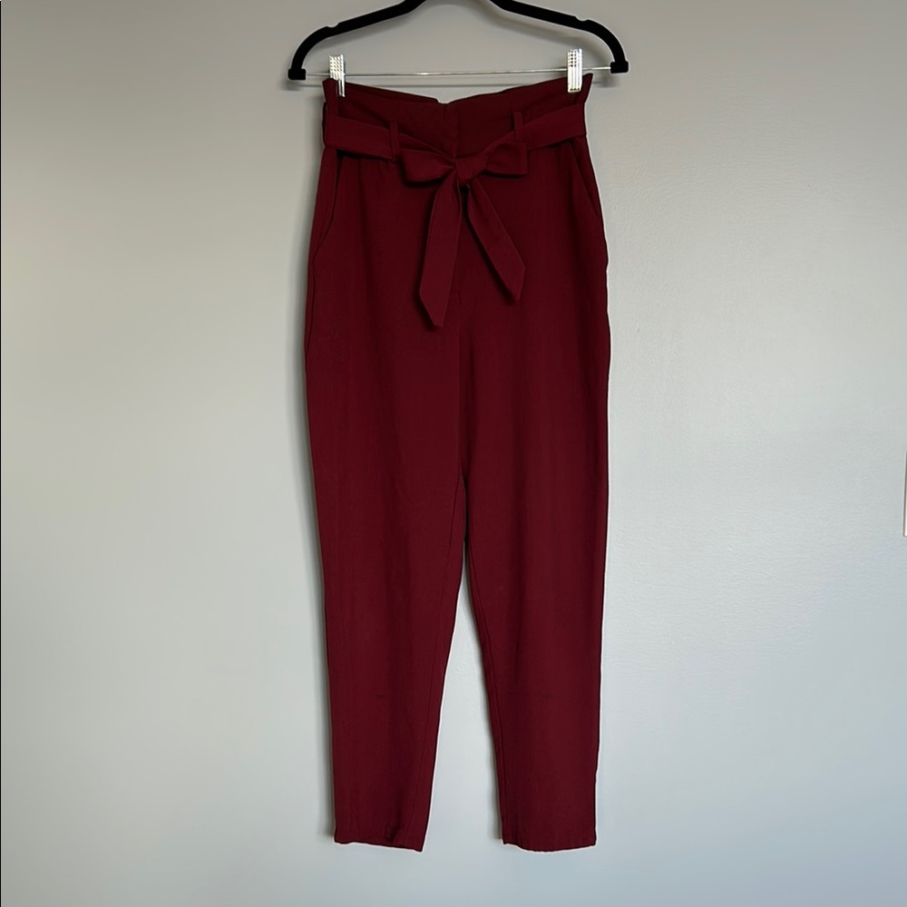 🟡3for$15 H&M Burgandy Paper Bag Pants